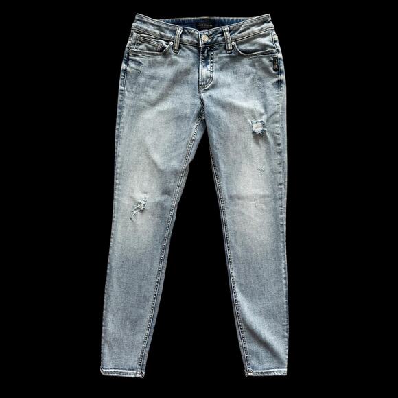 Silver Jeans Co. Denim - Silver Suki Skinny Jeans Womens 29 Blue Distressed Stretch Denim 29x29 Low Rise